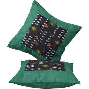 Quilted ikat cushion cover