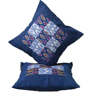 Quilted ikat cushion cover