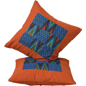 Quilted ikat cushion cover