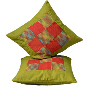 Quilted ikat cushion cover