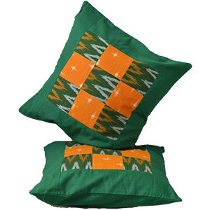 Quilted ikat cushion cover