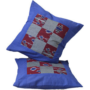 Quilted ikat cushion cover