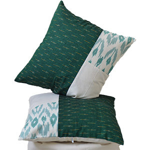 Quilted ikat cushion cover