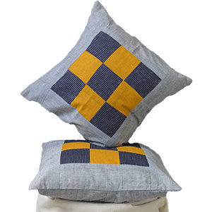 Quilted ikat cushion cover