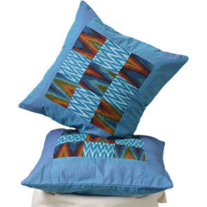 Quilted ikat cushion cover
