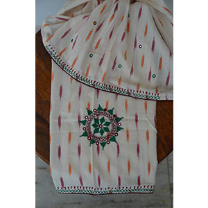 Hand embroidered ikat Blouse pieces