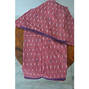 Hand embroidered ikat Blouse pieces