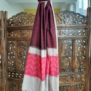 Hand woven cotton weft Ikat stole