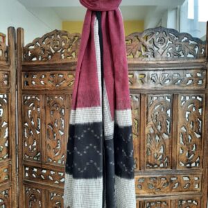 Hand woven cotton weft Ikat stole
