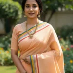 Peach Cotton Narayanpet Saree