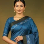 Deep Blue And Black Silk Ikat Saree