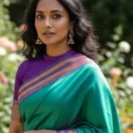 Emerald Green And Purple Narayanpet Silk Saree