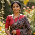 Black And Red Tussar Ikat Saree