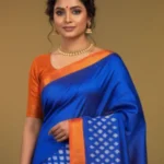 Orange and blue saree