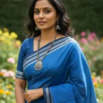 Blue Cotton Narayanpet Saree