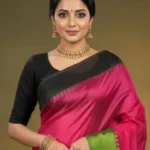 Pink and Black Gadwal Kuttu Saree