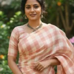 Peach and Cream Bobbili Natural Dye Saree