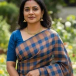 Blue And Brown Bobbili Natural Dye Saree