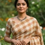 Tan Cream Bobbili Natural Dye Saree